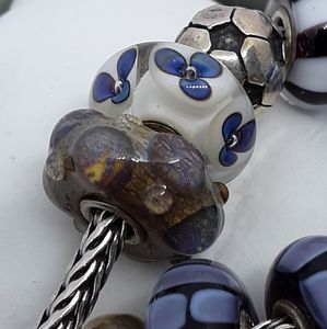 Fossil and Ivory Violet Trollbeads